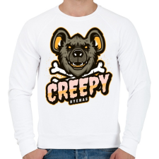 PRINTFASHION Creepy Hyenas - Férfi pulóver - Fehér férfi pulóver, kardigán