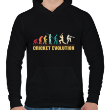 PRINTFASHION Cricket evolution - Férfi kapucnis pulóver - Fekete férfi pulóver, kardigán