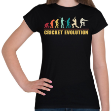 PRINTFASHION Cricket evolution - Női póló - Fekete női póló