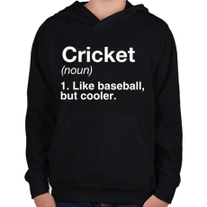 PRINTFASHION Cricket - Gyerek kapucnis pulóver - Fekete