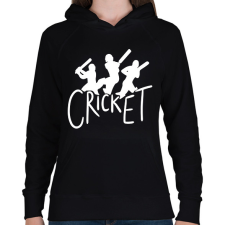 PRINTFASHION Cricket - Női kapucnis pulóver - Fekete női pulóver, kardigán