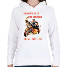 PRINTFASHION crime busters - Női kapucnis pulóver - Fehér női pulóver, kardigán