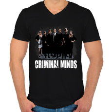 PRINTFASHION CRIMINAL MINDS - Férfi V-nyakú póló - Fekete