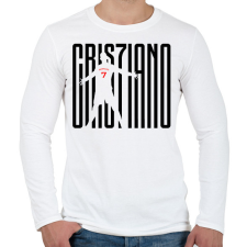 PRINTFASHION Cristiano Ronaldo - Férfi hosszú ujjú póló - Fehér férfi póló