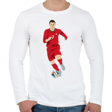 PRINTFASHION Cristiano Ronaldo - Férfi hosszú ujjú póló - Fehér férfi póló