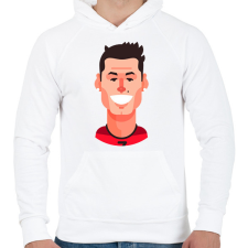 PRINTFASHION Cristiano Ronaldo - Férfi kapucnis pulóver - Fehér férfi pulóver, kardigán