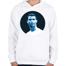 PRINTFASHION Cristiano Ronaldo - Gyerek kapucnis pulóver - Fehér gyerek pulóver, kardigán