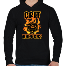 PRINTFASHION Crit Happens - Férfi kapucnis pulóver - Fekete