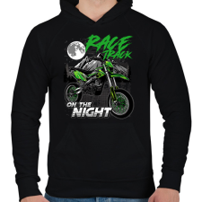 PRINTFASHION Cross Motor Race Track - motokrossz - Férfi kapucnis pulóver - Fekete férfi pulóver, kardigán