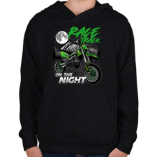 PRINTFASHION Cross Motor Race Track - motokrossz - Gyerek kapucnis pulóver - Fekete gyerek pulóver, kardigán