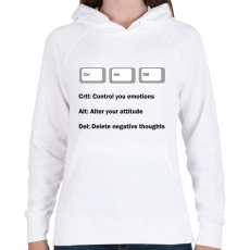 PRINTFASHION Crtl + Alt + Delete - Női kapucnis pulóver - Fehér