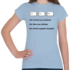 PRINTFASHION Crtl + Alt + Delete - Női póló - Világoskék női póló