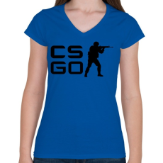 PRINTFASHION CS:GO - Női V-nyakú póló - Királykék