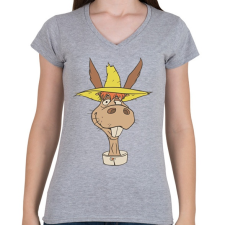 PRINTFASHION Csacsi - Női V-nyakú póló - Sport szürke női póló