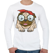PRINTFASHION Csajos mopsz - Férfi hosszú ujjú póló - Fehér férfi póló