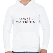 PRINTFASHION Csak a BOR miatt jöttem! - Férfi kapucnis pulóver - Fehér férfi pulóver, kardigán