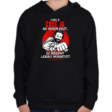 PRINTFASHION Csak a case ih ad nekem erőt - Gyerek kapucnis pulóver - Fekete gyerek pulóver, kardigán