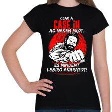 PRINTFASHION Csak a case ih ad nekem erőt - Női póló - Fekete női póló