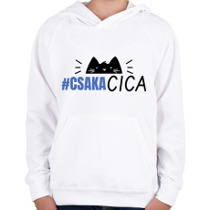PRINTFASHION CSAK A CICA - Gyerek kapucnis pulóver - Fehér
