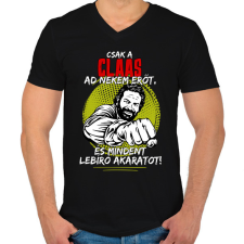 PRINTFASHION Csak a claas ad nekem erőt - Férfi V-nyakú póló - Fekete férfi póló