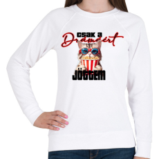 PRINTFASHION Csak a drámáért jöttem - Női pulóver - Fehér