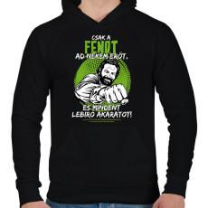 PRINTFASHION Csak a fendt ad nekem erőt - Férfi kapucnis pulóver - Fekete