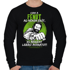 PRINTFASHION Csak a fendt ad nekem erőt - Férfi pulóver - Fekete férfi pulóver, kardigán