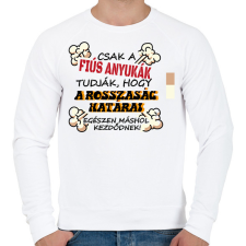 PRINTFASHION Csak a fiús anyukák tudják... - Férfi pulóver - Fehér férfi pulóver, kardigán