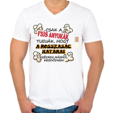 PRINTFASHION Csak a fiús anyukák tudják... - Férfi V-nyakú póló - Fehér