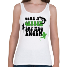 PRINTFASHION Csak a gekkóm - Női atléta - Fehér női trikó