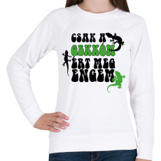 PRINTFASHION Csak a gekkóm - Női pulóver - Fehér
