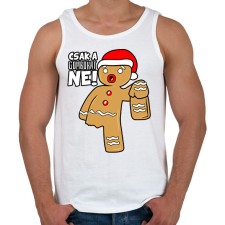 PRINTFASHION Csak a gombokat ne - Férfi atléta - Fehér atléta, trikó