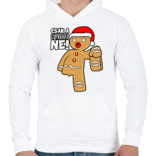 PRINTFASHION Csak a gombokat ne - Férfi kapucnis pulóver - Fehér férfi pulóver, kardigán