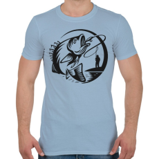 PRINTFASHION Csak a ponty!  - Férfi póló - Világoskék