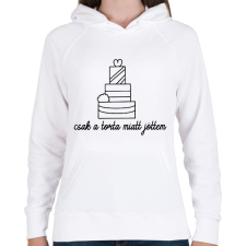 PRINTFASHION Csak a torta miatt jöttem - Női kapucnis pulóver - Fehér női pulóver, kardigán
