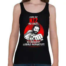 PRINTFASHION Csak az MTZ ad erőt - Női atléta - Fekete női trikó