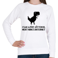 PRINTFASHION Csak azért jöttem ki mert nincs internet - Női pulóver - Fehér