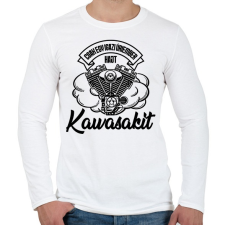 PRINTFASHION Csak egy igazi úriember hajt Kawasakit - Férfi hosszú ujjú póló - Fehér férfi póló