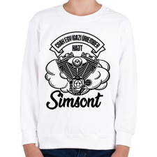 PRINTFASHION Csak egy igazi úriember hajt Simsont - Gyerek pulóver - Fehér gyerek pulóver, kardigán