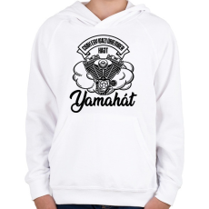 PRINTFASHION Csak egy igazi úriember hajt Yamahát - Gyerek kapucnis pulóver - Fehér
