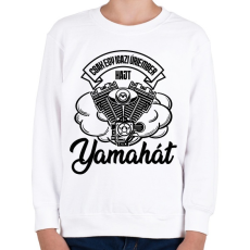 PRINTFASHION Csak egy igazi úriember hajt Yamahát - Gyerek pulóver - Fehér