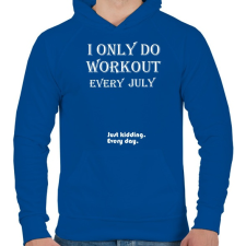 PRINTFASHION Csak júliusban megyek edzeni. Vicceltem, minden nap. - Férfi kapucnis pulóver - Királykék férfi pulóver, kardigán