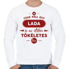 PRINTFASHION Csak kell egy Lada - Férfi pulóver - Fehér