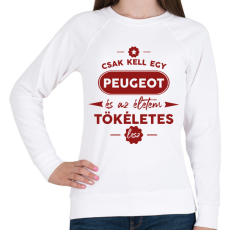 PRINTFASHION Csak kell egy Peugeot - Női pulóver - Fehér