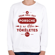 PRINTFASHION Csak kell egy Porsche - Gyerek pulóver - Fehér gyerek pulóver, kardigán