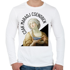 PRINTFASHION Csak maradj csendben - Férfi hosszú ujjú póló - Fehér