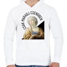 PRINTFASHION Csak maradj csendben - Férfi kapucnis pulóver - Fehér férfi pulóver, kardigán