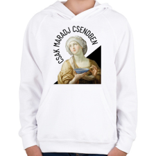 PRINTFASHION Csak maradj csendben - Gyerek kapucnis pulóver - Fehér gyerek pulóver, kardigán