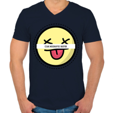 PRINTFASHION Csak másnapos vagyok - Férfi V-nyakú póló - Sötétkék férfi póló