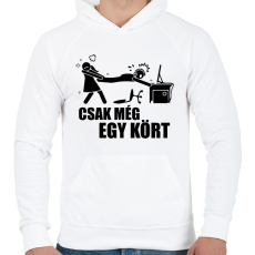 PRINTFASHION Csak még 1 kört - Férfi kapucnis pulóver - Fehér